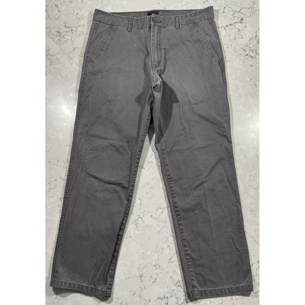 Gap Chino Pants Mens 34x32 Gray Lived-In Relaxed Fit Cotton Khakis Pavement